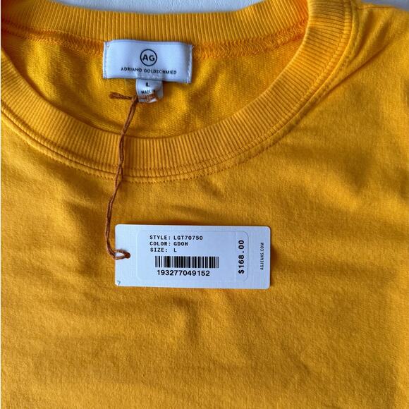 AG Kylan Crop Tie Sweatshirt in Golden Ochre Size L - Picture 6 of 10